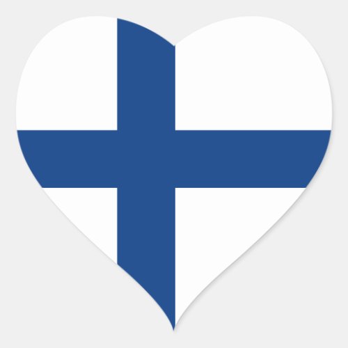FinlandFinnishFinn Civil Heart Flag Heart Sticker
