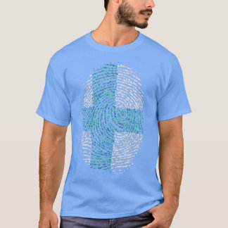 Finland Finnish Finnish Fingerprint Flag T-Shirt