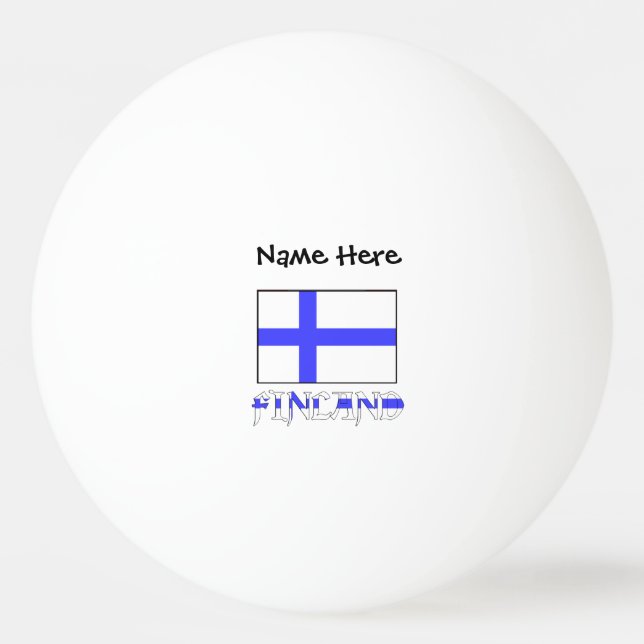 Finland Finnish Flag Black Personalization  Ping Pong Ball (Front)