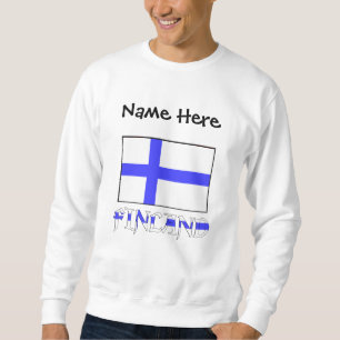 Finland Finnish Flag Black Personalization Sweatshirt