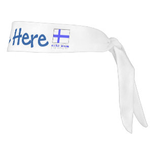 Finland Finnish Flag Blue Personalization Tie Headband