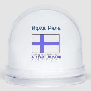 Finland Finnish Flag Blue Personalized  Snow Globe