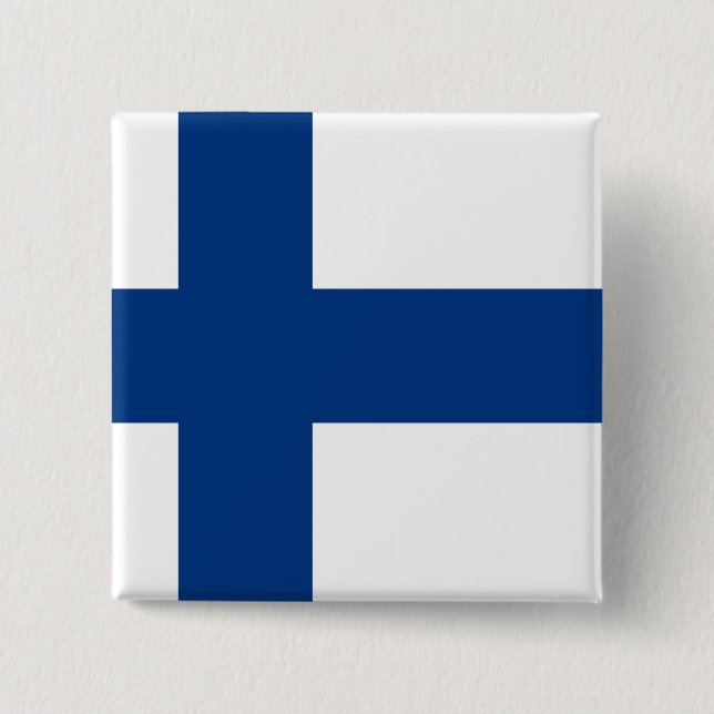 Finland (Finnish) Flag Button (Front)