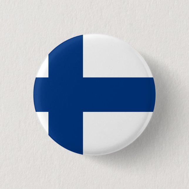 Finland (Finnish) Flag Button (Front)