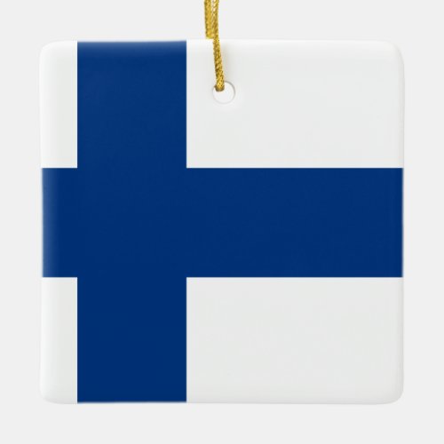Finland Finnish Flag Ceramic Ornament