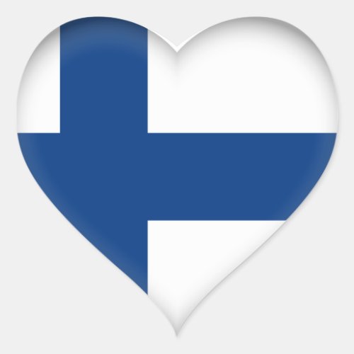 Finland Finnish Flag Heart Sticker