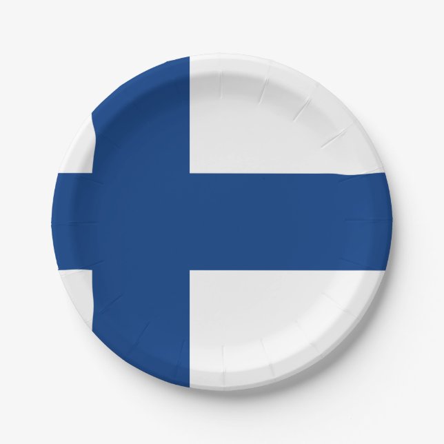 Finland (Finnish) Flag Paper Plates (Front)