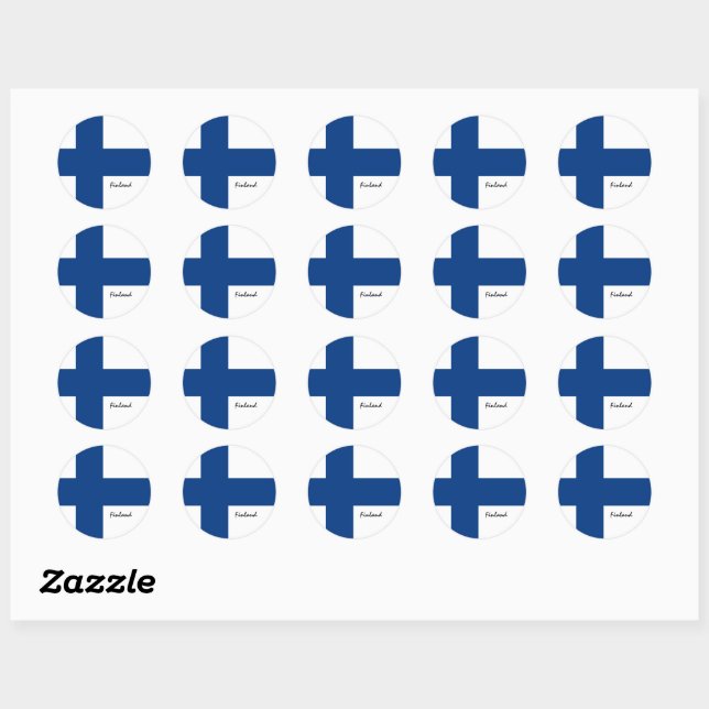 Finland & Finnish flag patriots, holiday / sports Classic Round Sticker (Sheet)