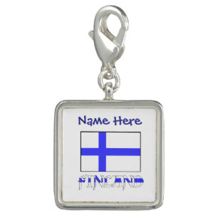 Finland Finnish Flag Personalized Charm