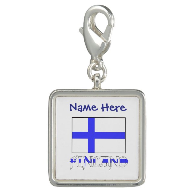 Finland Finnish Flag Personalized  Charm (Front)
