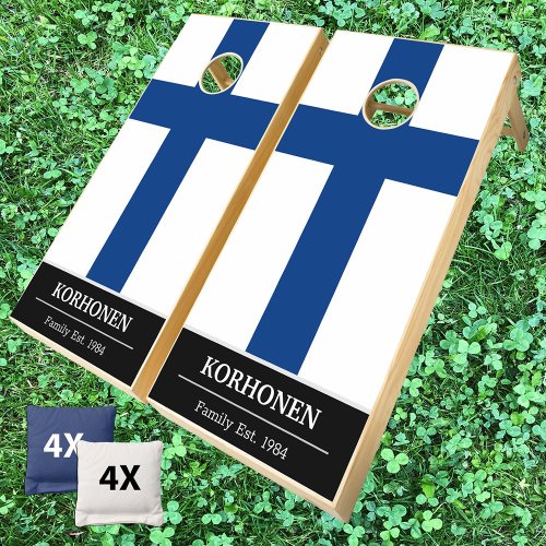 Finland  Finnish Flag personalized  Family fun Cornhole Set
