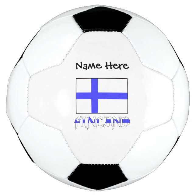 Finland Finnish Flag Personalized Name  Soccer Ball (Front)