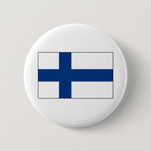 Finland – Finnish Flag Pinback Button (Front)
