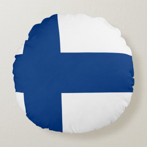 Finland Finnish Flag Round Pillow