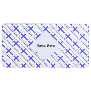 Finland Finnish Flag Tiled Black Personalization  License Plate