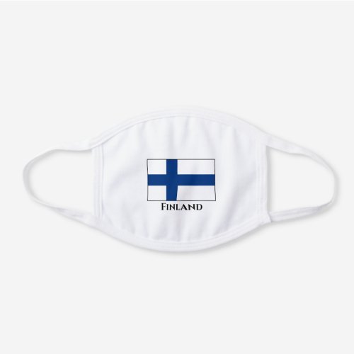 Finland Finnish Flag White Cotton Face Mask