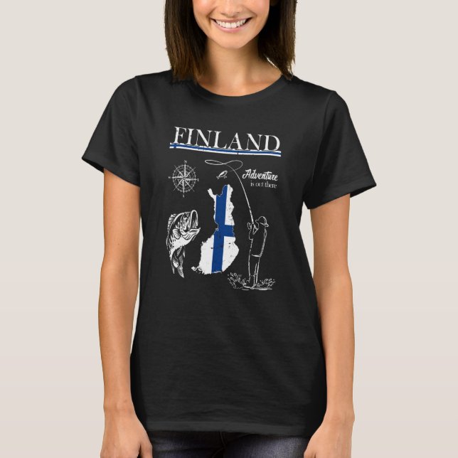 Finland Fishing Team Fishing Tour Suomi Finnish Fl T-Shirt (Front)