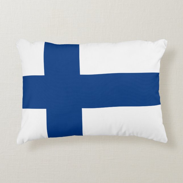 Finland Flag Accent Pillow (Front)