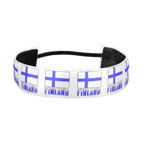 Finland Flag and Snow Capped Name Athletic Headband