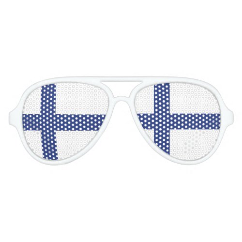 Finland Flag Aviator Sunglasses