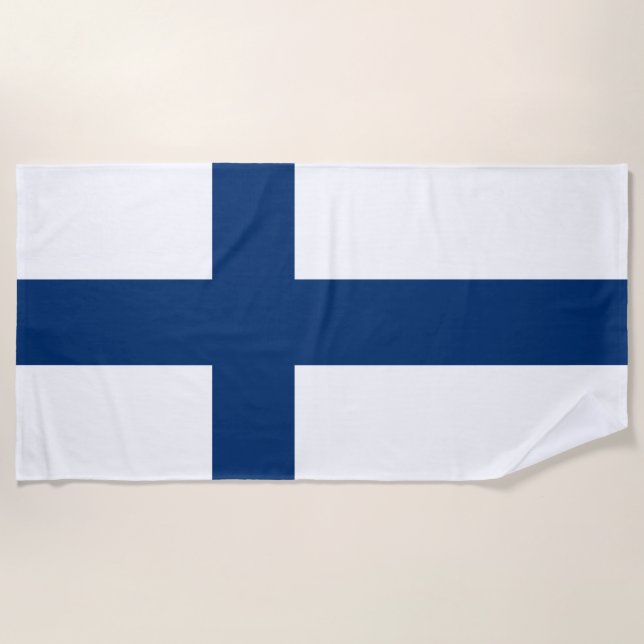 Finland Flag Beach Towel (Front)