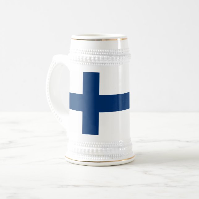 Finland Flag Beer Stein (Front Left)