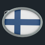 Finland Flag Belt Buckle<br><div class="desc">Patriotic flag of Finland.</div>