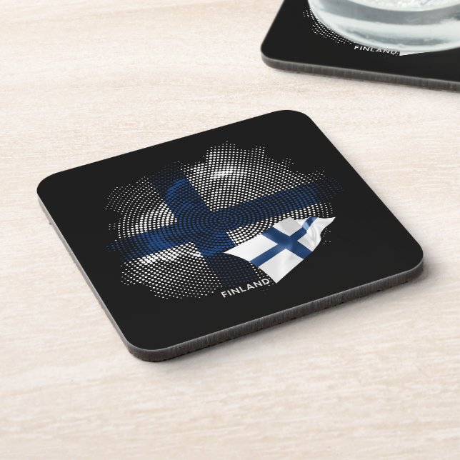 Finland flag beverage coaster (Left Side)