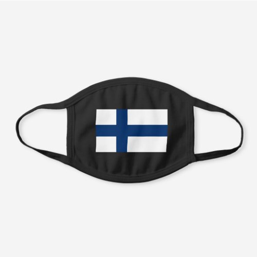 Finland Flag Black Cotton Face Mask