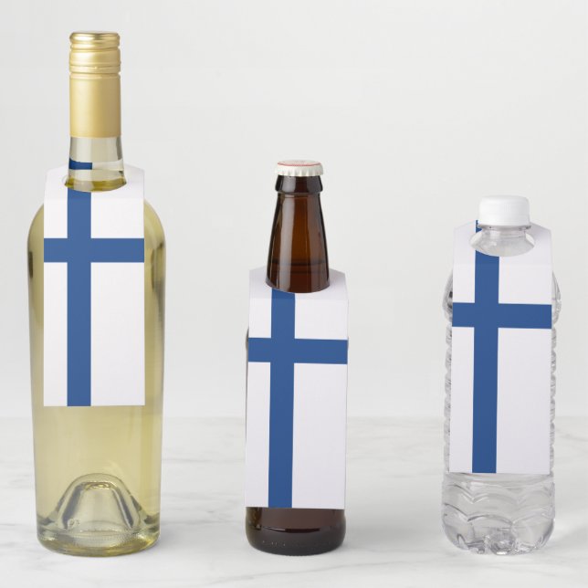 Finland flag bottle hanger tag (In Situ)