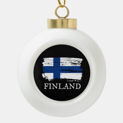 Finland Flag Ceramic Ball Christmas Ornament