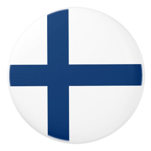 Finland Flag Ceramic Knob