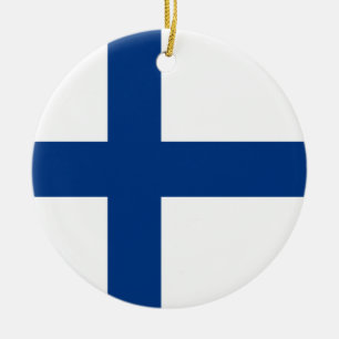 Finland flag ceramic ornament