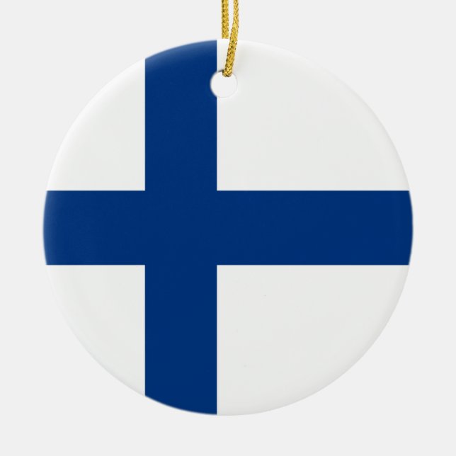 Finland flag ceramic ornament (Front)