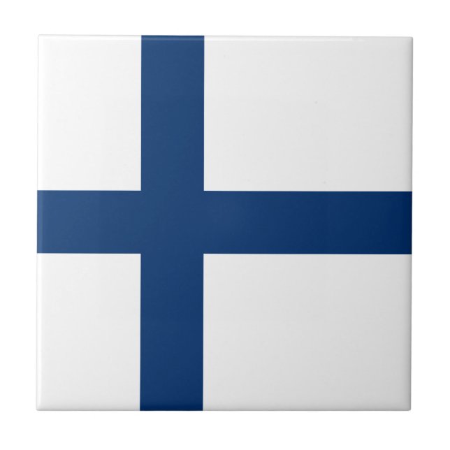 Finland Flag Ceramic Tile (Front)