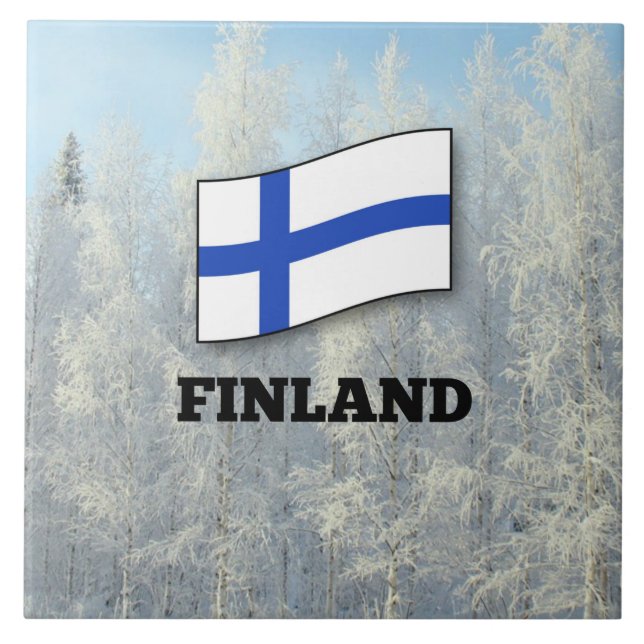 Finland flag ceramic tile (Front)