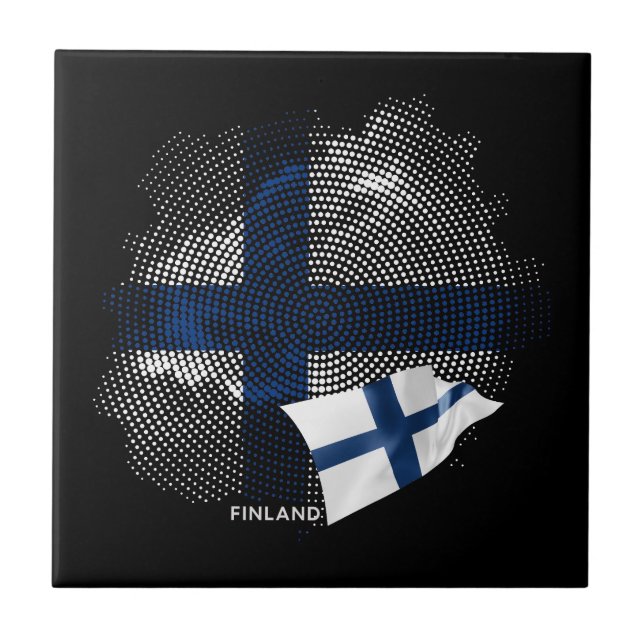 Finland flag ceramic tile (Front)