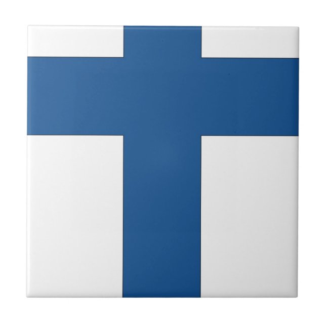 Finland Flag Ceramic Tile (Front)