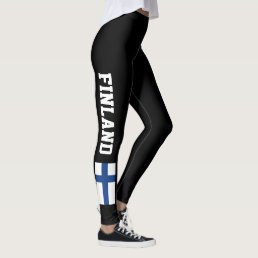 Finland flag custom dark sports leggings