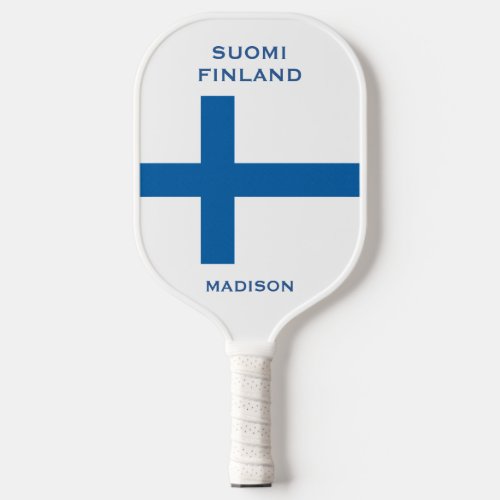 Finland flag custom name pickleball paddle