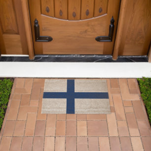 Finland flag fiber doormat