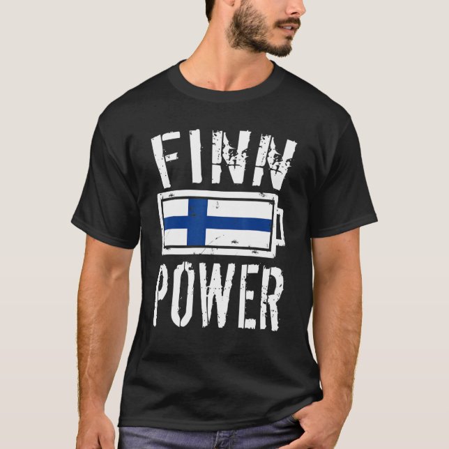 Finland Flag  Finn Power Battery Proud Tee (Front)