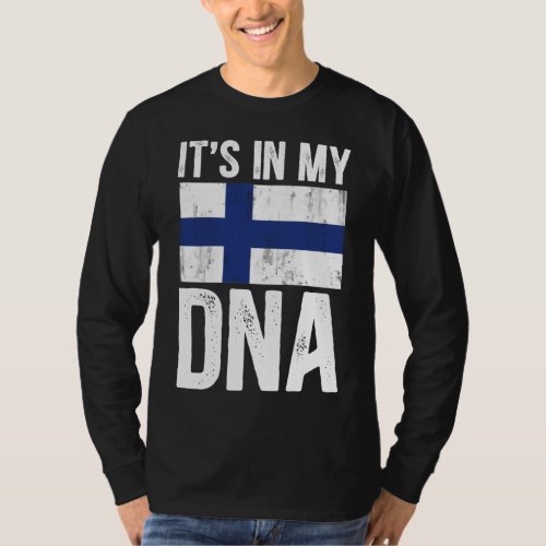 Finland flag Finnish Finnish DNA T_Shirt