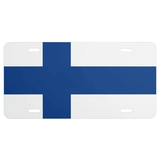 Finland Flag Finnish Patriotic License Plate (Front)