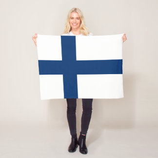 Finland Flag Fleece Blanket