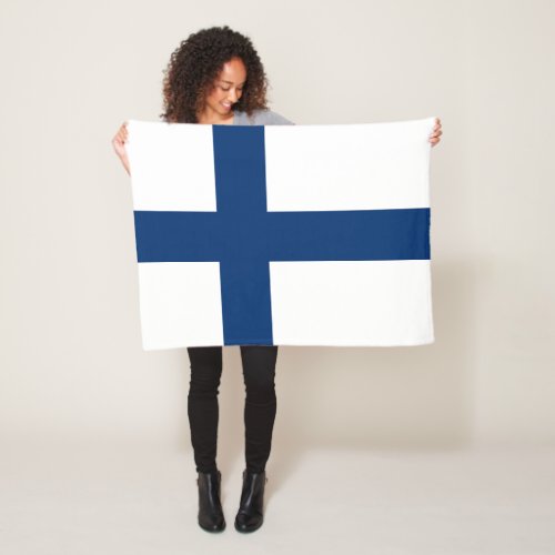 Finland Flag Fleece Blanket