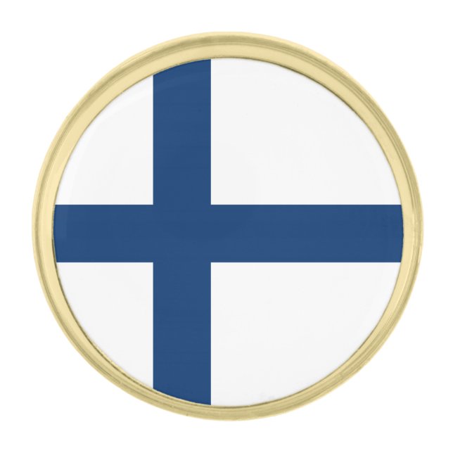 Finland Flag Gold Finish Lapel Pin (Front)