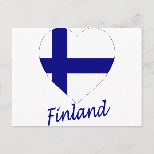 Finland Flag Heart Postcard