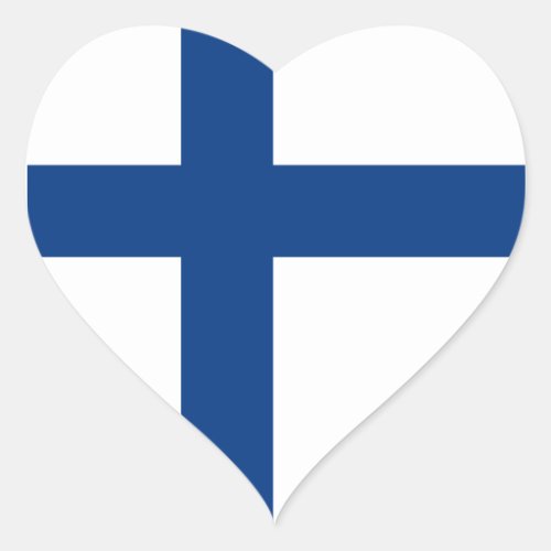 Finland Flag Heart Sticker