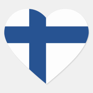 Finland Flag Heart Sticker